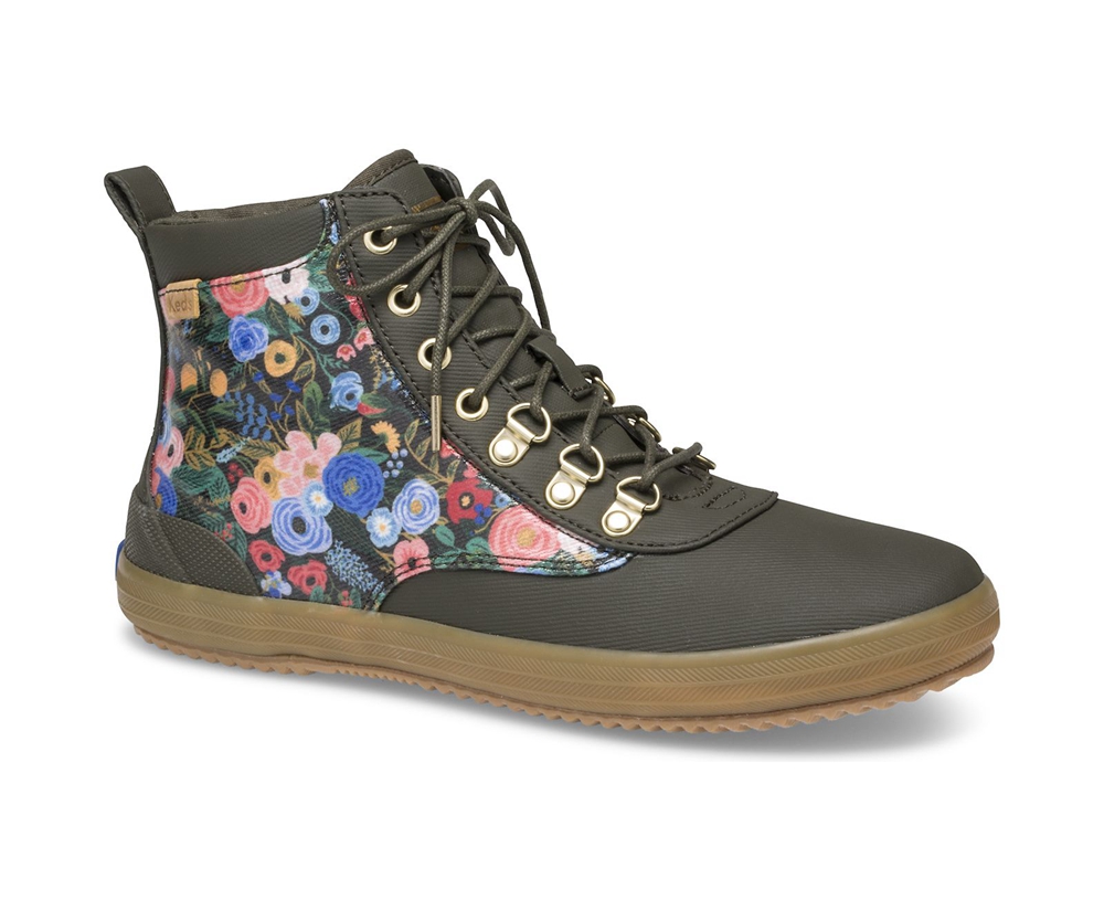 Botas Keds Mujer Verdes - Rifle Paper Co. Scout Water-Resistant Garden Party - 7816-NESVZ